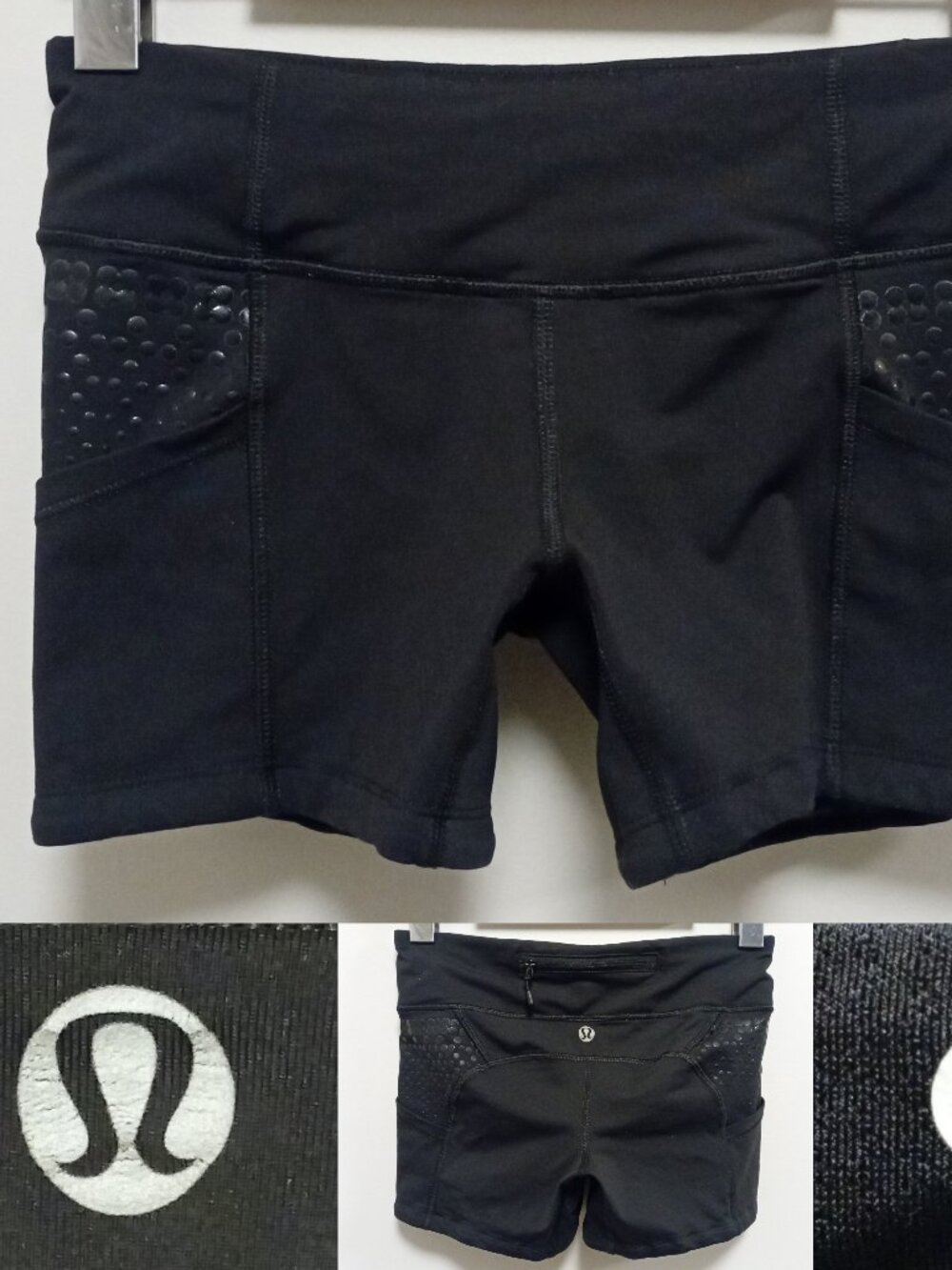 Lululemon Run Shorty Short Black Power Luxtreme 4 XS Four-Way Stretch